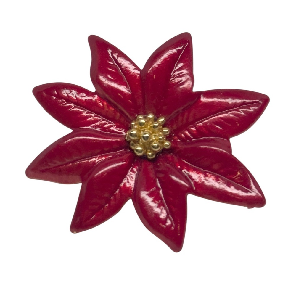 Poinsettia Tack Pin
Christmas Flower Jewelry